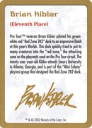 2002 Brian Kibler Biography Card [WCD]