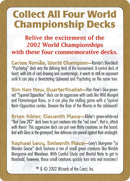 2002 World Championship Advertisement Card [WCD]