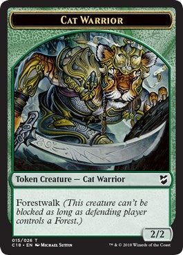 Cat Warrior Elemental Double sided Token [C18]