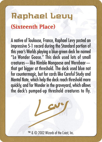 2002 Raphael Levy Biography Card [WCD]