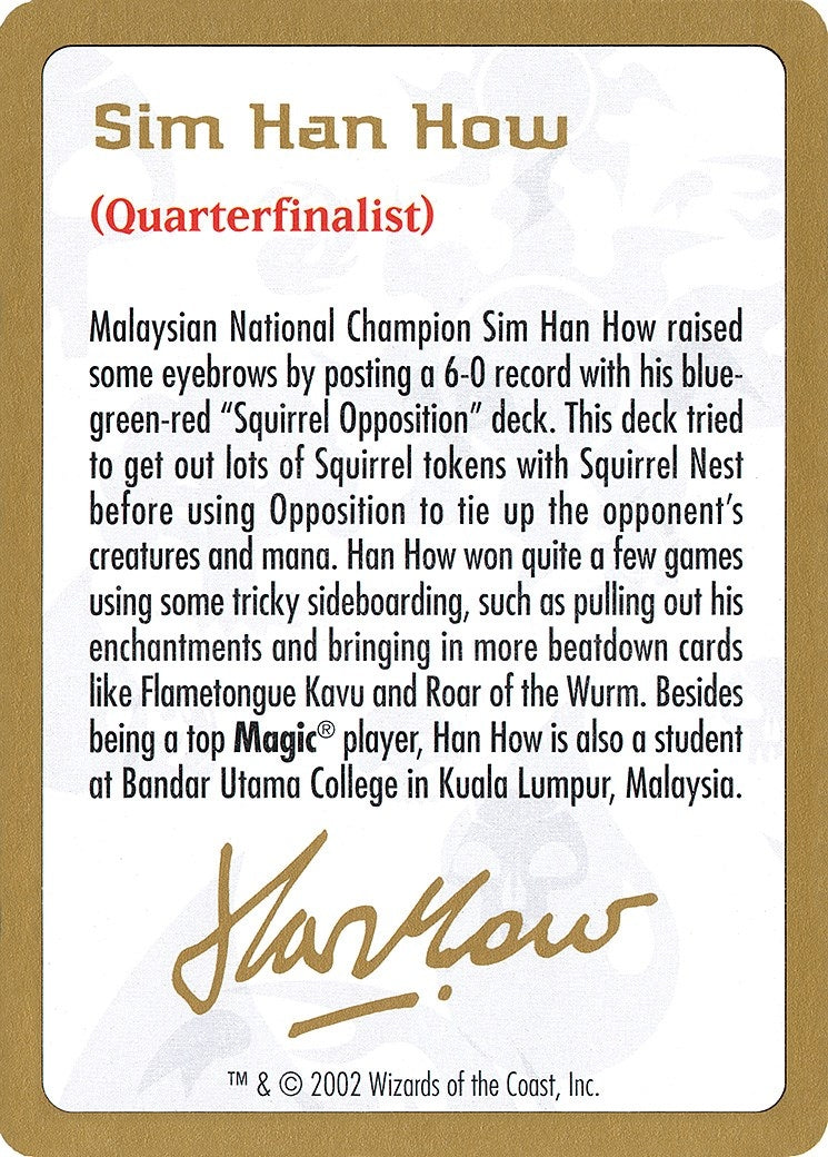 2002 Sim Han How Biography Card [WCD]