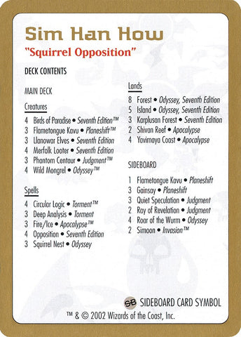 2002 Sim Han How Decklist Card [WCD]