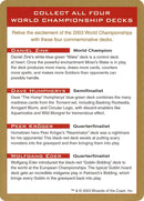 2003 World Championship Advertisement Card [WCD]