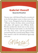 2004 Gabriel Nassif Biography Card [WCD]