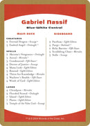 2004 Gabriel Nassif Decklist Card [WCD]