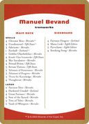 2004 Manuel Bevand Decklist Card [WCD]