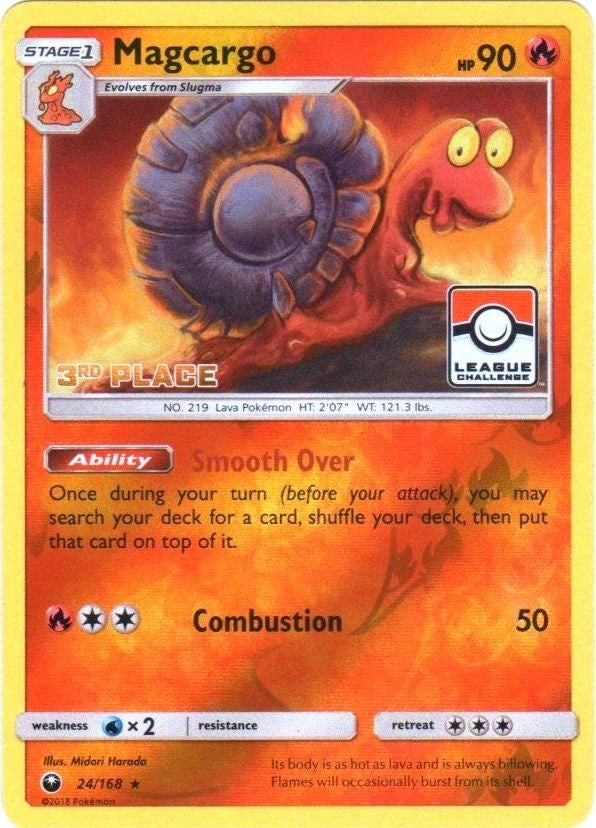 Magcargo 24 168 Pokemon League 3rd Place (024/168) [PR]