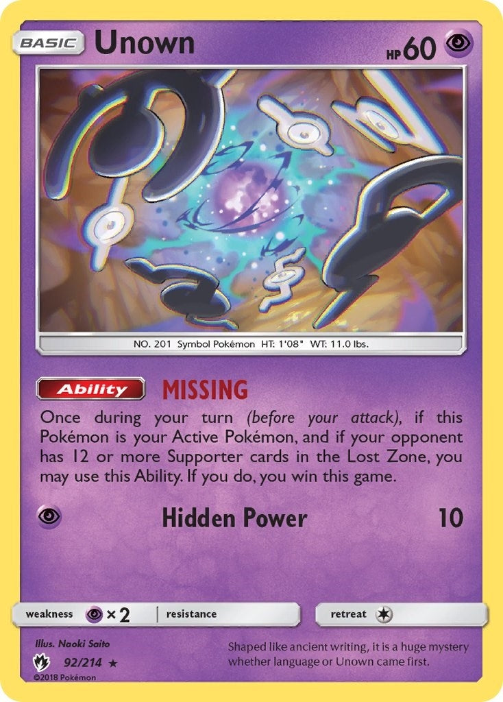 Unown 92 (92/214) [SM8]