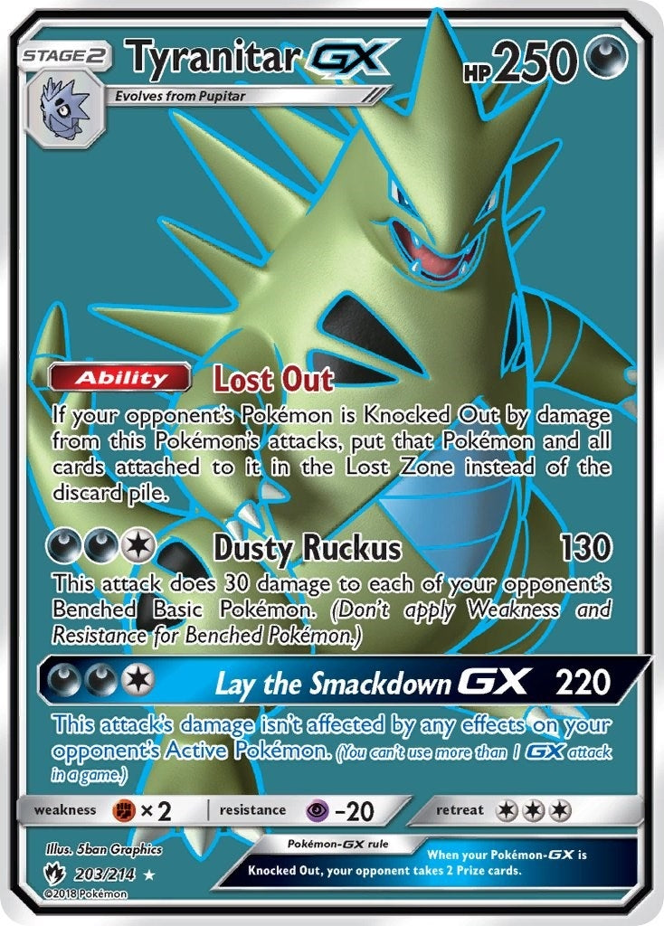 Tyranitar GX Full Art (203/214) [SM8]