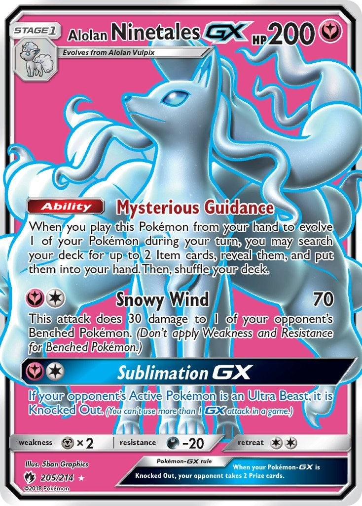 Alolan Ninetales GX Full Art (205/214) [SM8]