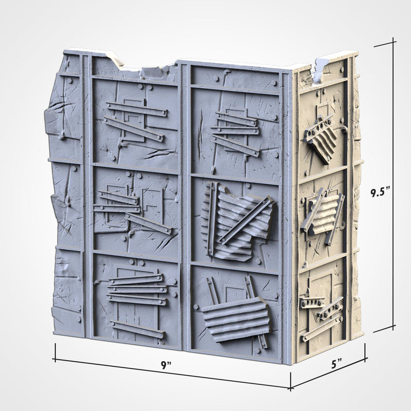 Post-Apocalyptic Ruins WTC Set 01 3D printed terrain view 17
