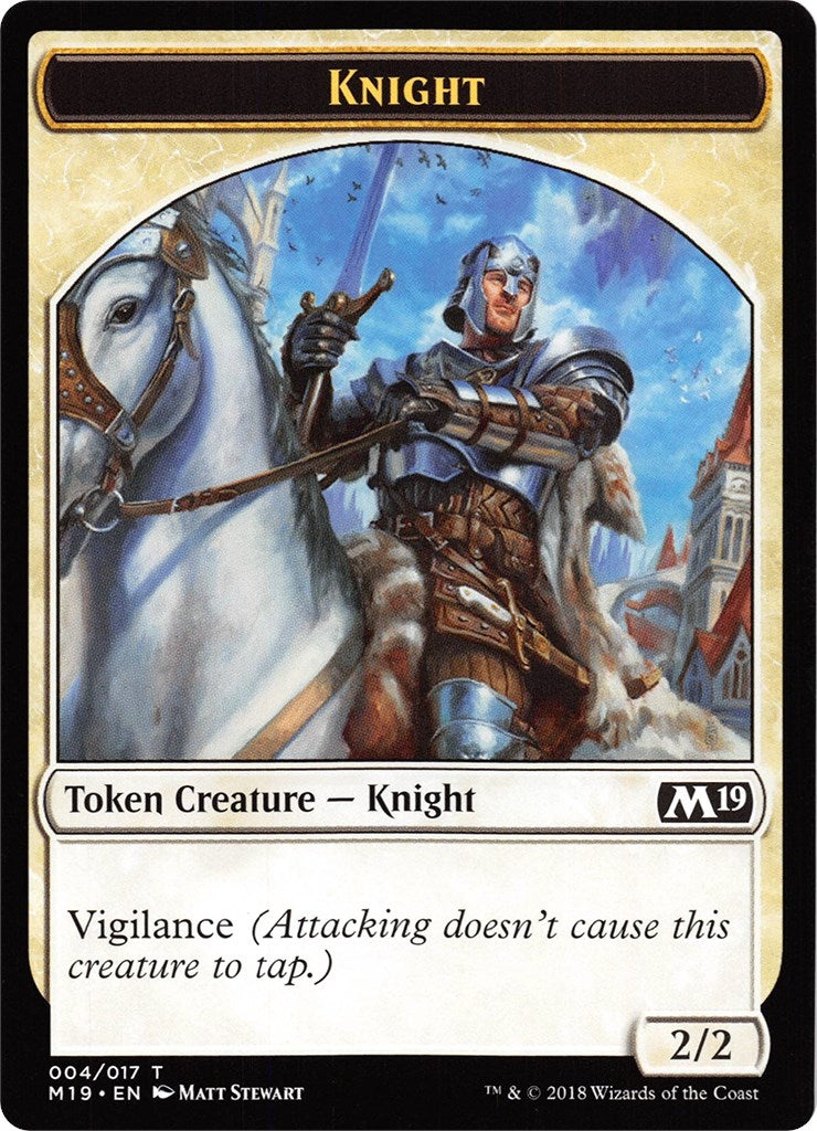 Knight Thopter Double sided Token Game Night (4 // 14) [M19]