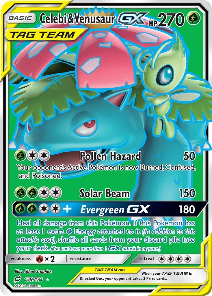 Celebi and Venusaur GX Full Art (159/181) [SM9]
