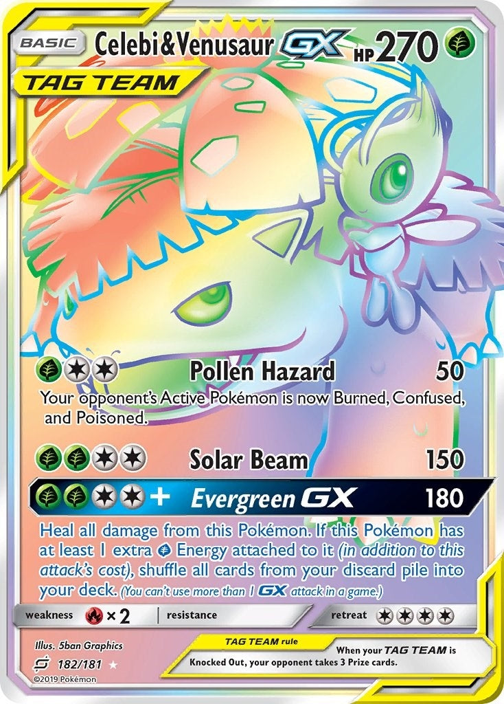 Celebi and Venusaur GX Secret (182/181) [SM9]