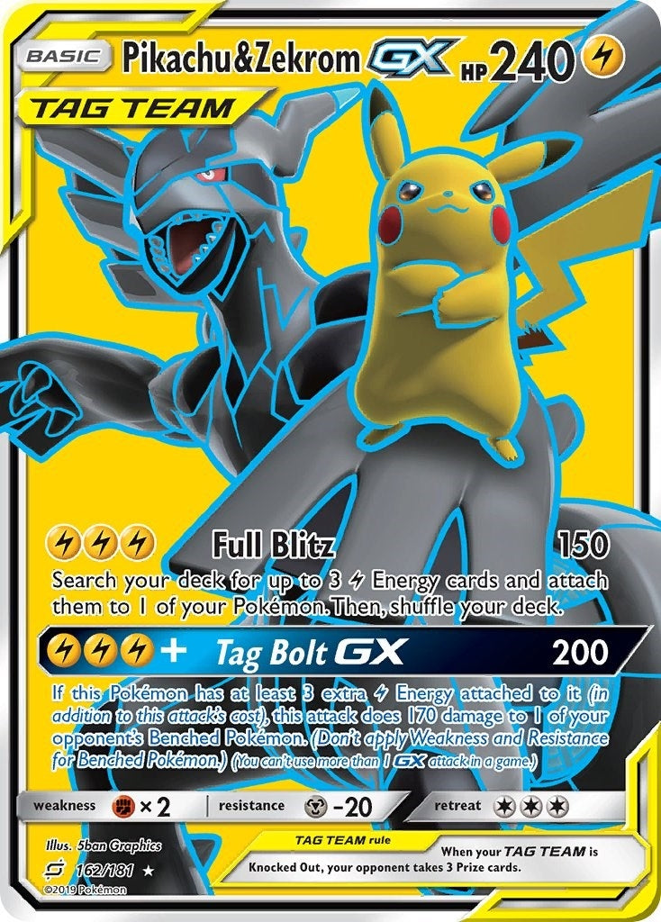 Pikachu and Zekrom GX Full Art (162/181) [SM9]