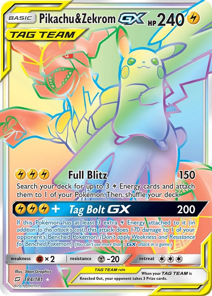 Pikachu and Zekrom GX Secret (184/181) [SM9]