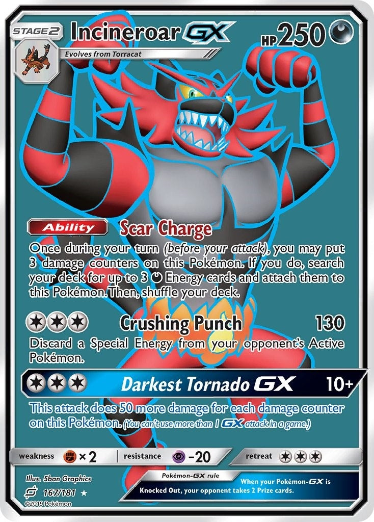 Incineroar GX Full Art (167/181) [SM9]