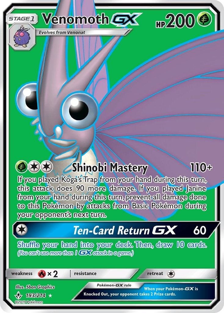 Venomoth GX Full Art (193/214) [SM10]