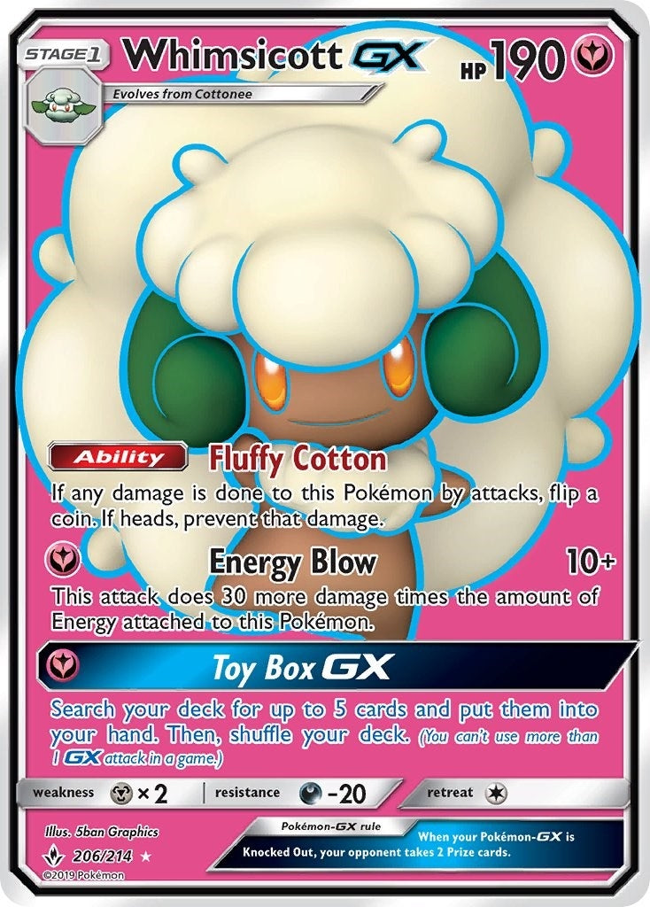 Whimsicott GX Full Art (206/214) [SM10]