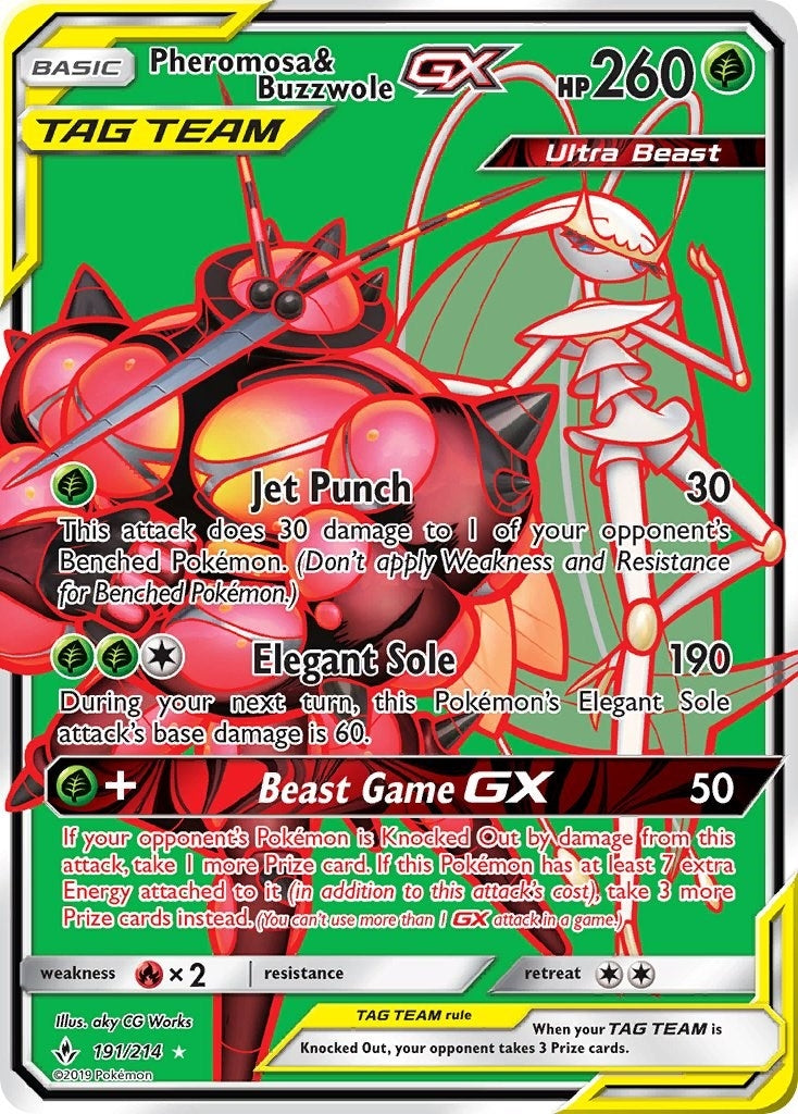 Pheromosa and Buzzwole GX 191 Full Art (191/214) [SM10]