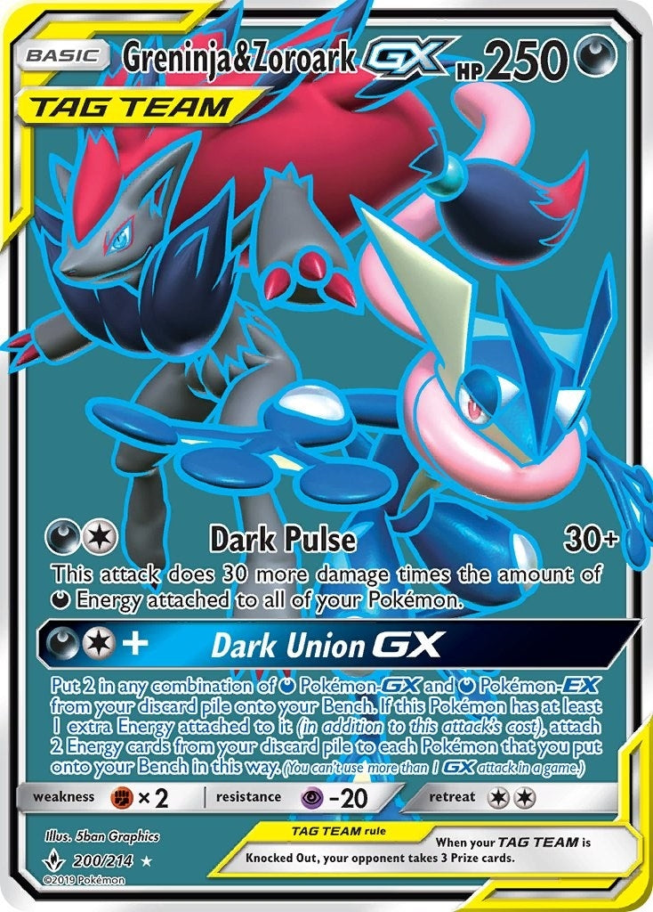 Greninja and Zoroark GX 200 Full Art (200/214) [SM10]
