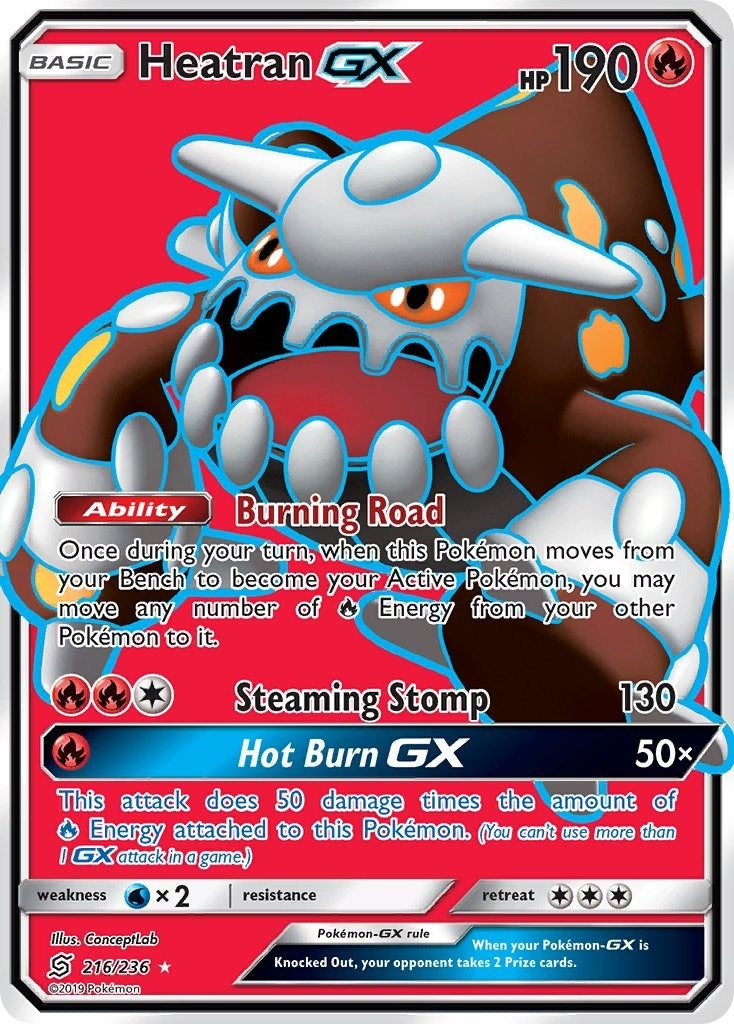 Heatran GX Full Art (216/236) [SM11]