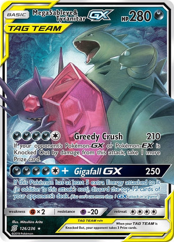 Mega Sableye & Tyranitar GX (126/236) (SM - Unified Minds)