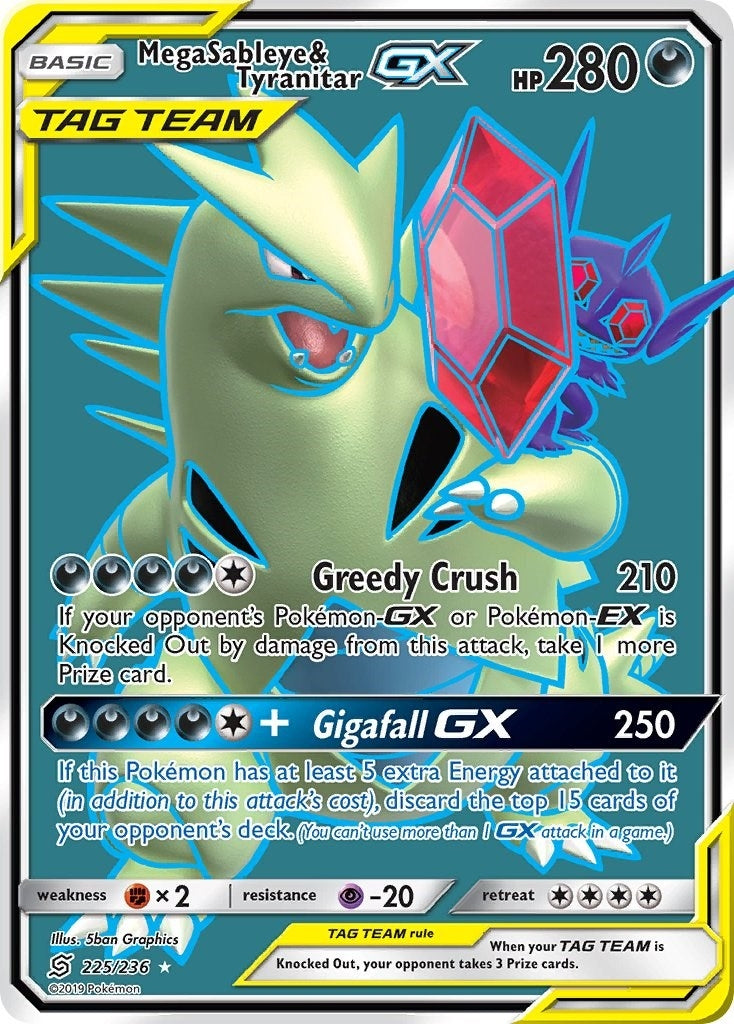 Mega Sableye & Tyranitar GX (Full Art) (225/236) (SM - Unified Minds)