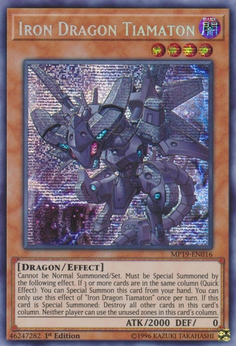 Iron Dragon Tiamaton [MP19-EN016] Prismatic Secret Rare