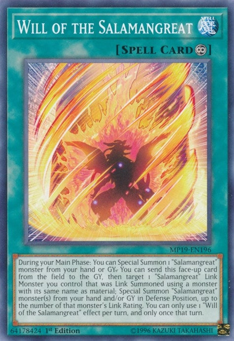 Will of the Salamangreat (MP19-EN196) [MP19]
