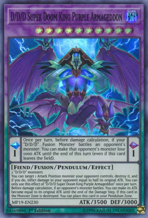 D D D Super Doom King Purple Armageddon (MP19-EN230) [MP19]