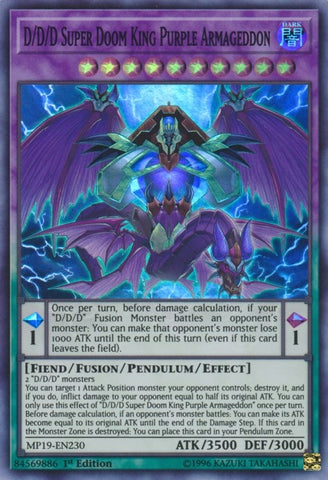 D D D Super Doom King Purple Armageddon (MP19-EN230) [MP19]