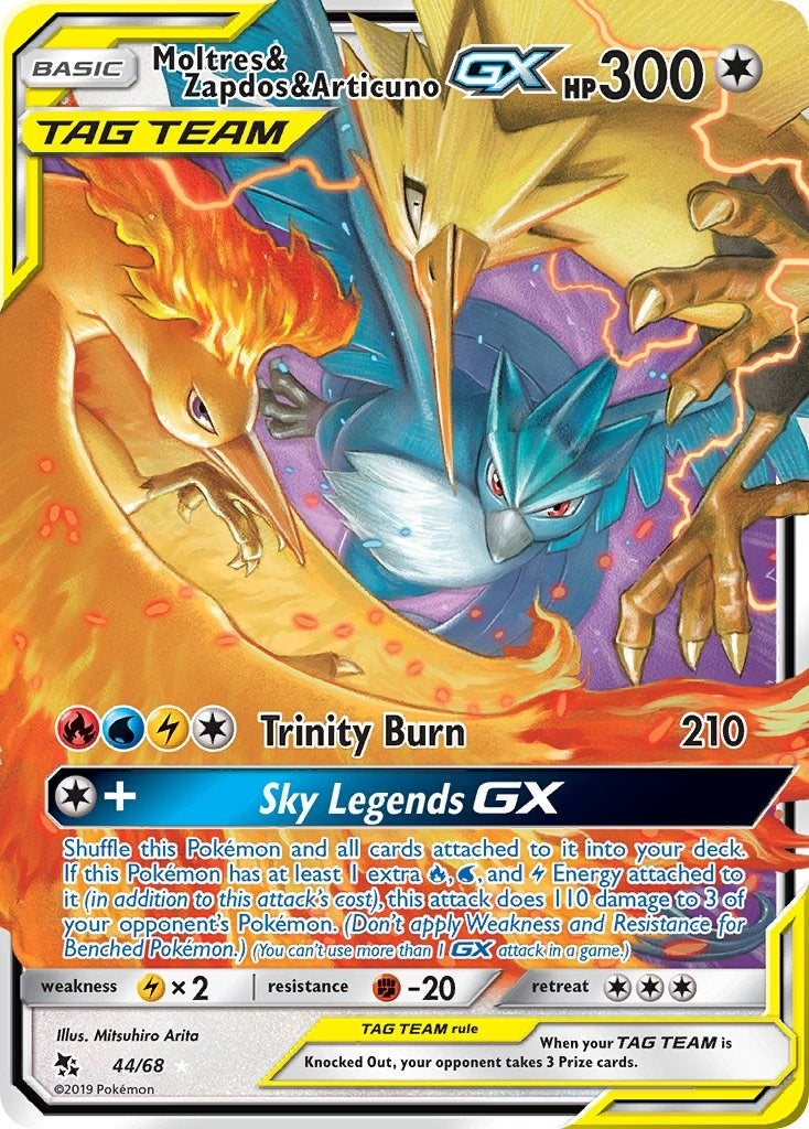 Moltres & Zapdos & Articuno GX (44/68) (Hidden Fates)