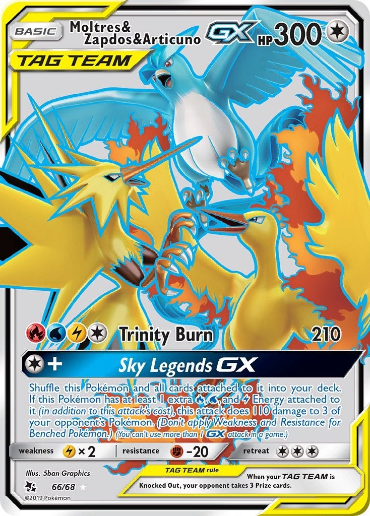 Moltres and Zapdos and Articuno GX Full Art (66/68) [HIF]