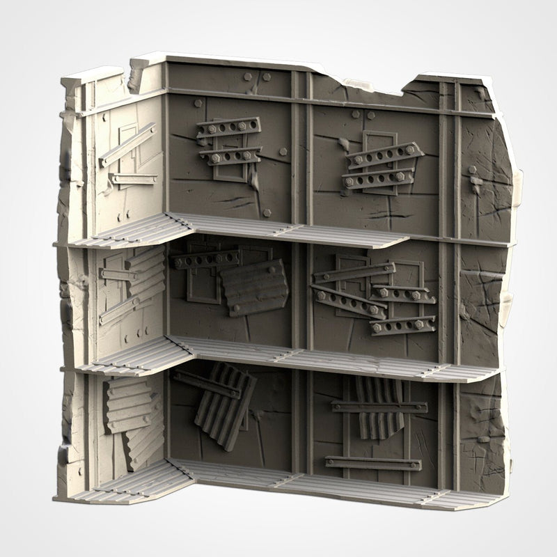 Post-Apocalyptic Ruins WTC Set 01 3D printed terrain view 19