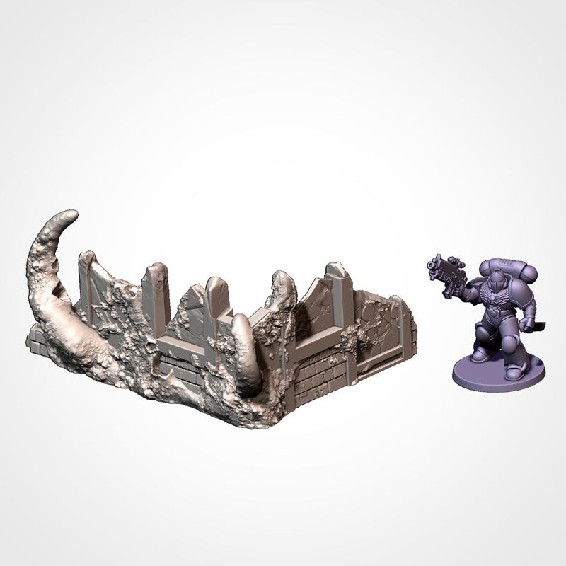 Infected Ruins GW 10th 3D printed terrain view 19