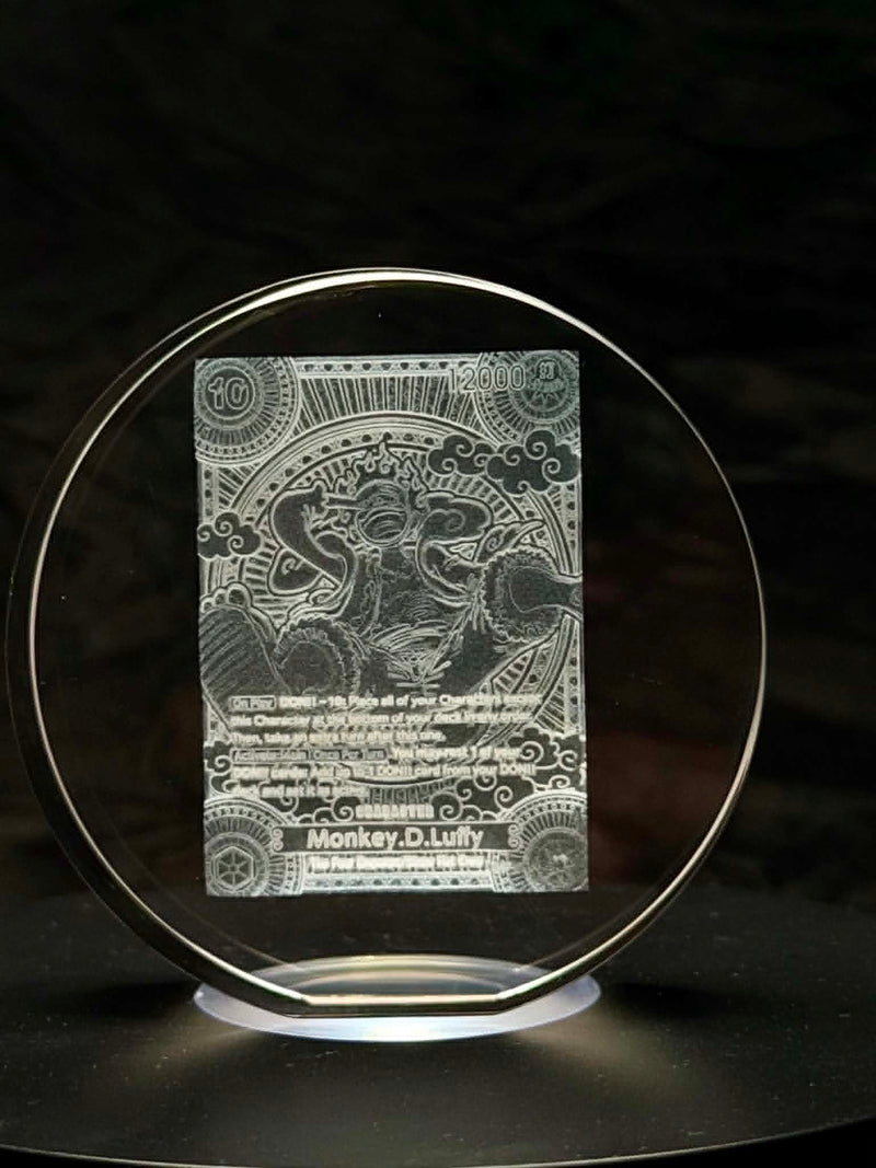 Monkey D. Luffy Card Crystal Engraving – One Piece Anime Display