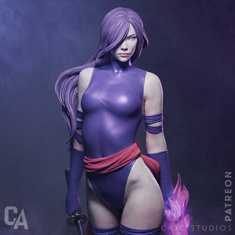 Psylocke Resin Statue - Design 2 - view 1
