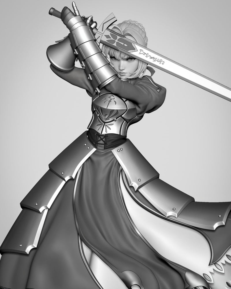 Saber Resin Statue - view 5