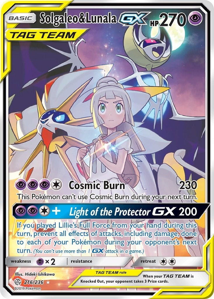 Solgaleo and Lunala GX Full Art (216/236) [SM12]