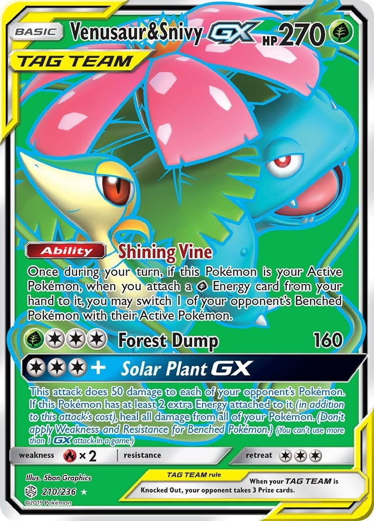 Venusaur and Snivy GX Full Art (210/236) [SM12]