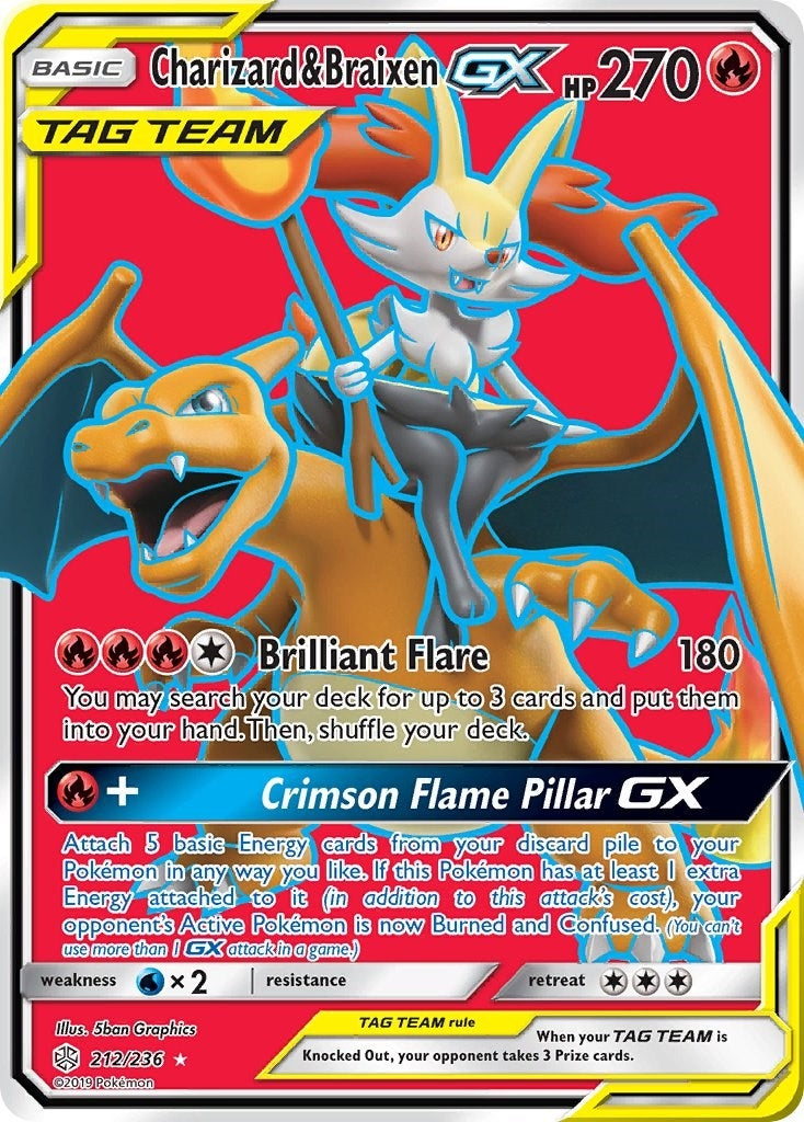 Charizard and Braixen GX Full Art (212/236) [SM12]