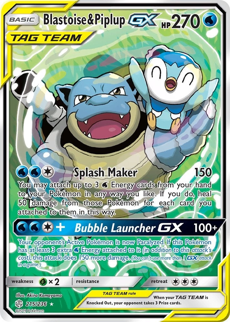 Blastoise and Piplup GX Alternate Full Art (215/236) [SM12]