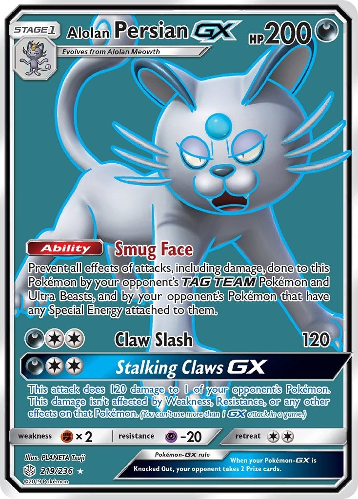 Alolan Persian GX Full Art (219/236) [SM12]