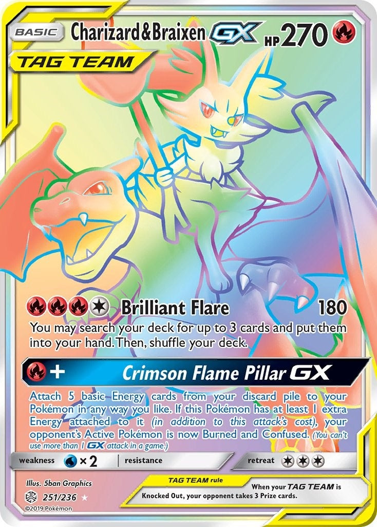 Charizard and Braixen GX Secret (251/236) [SM12]