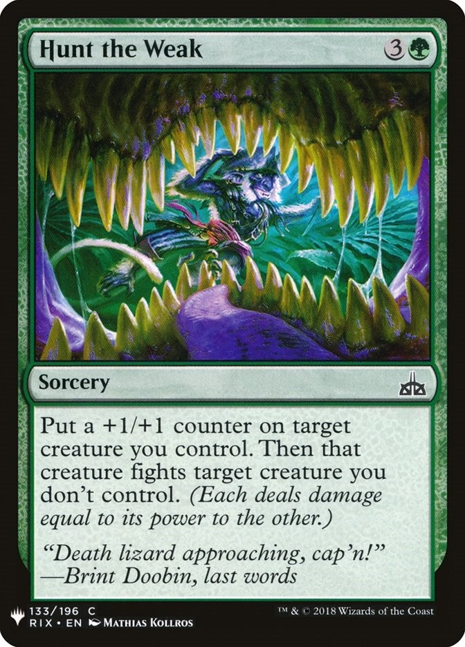 Hunt the Weak (133) [LIST]