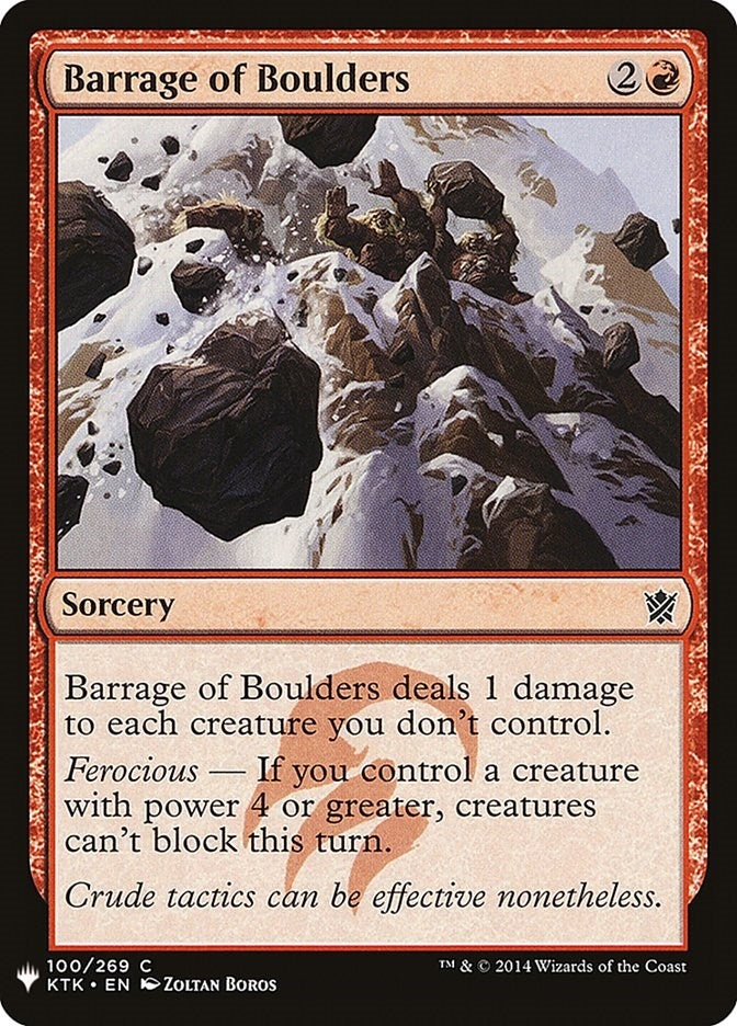 Barrage of Boulders (100) [LIST]