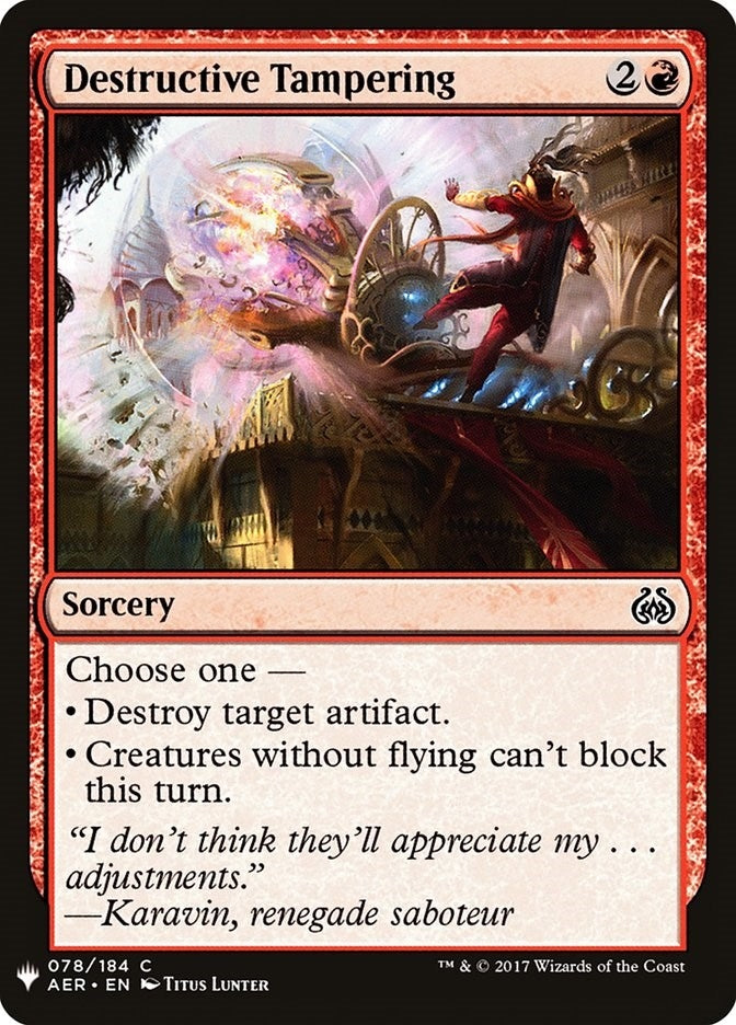 Destructive Tampering (78) [LIST]