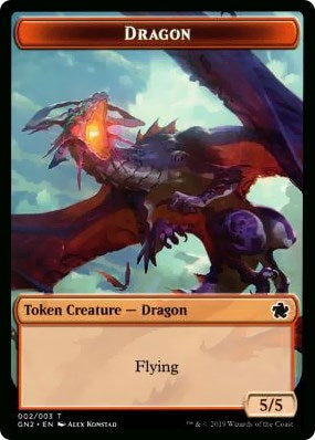 Dragon Dinosaur Double Sided Token (2 // 3) [GN2]