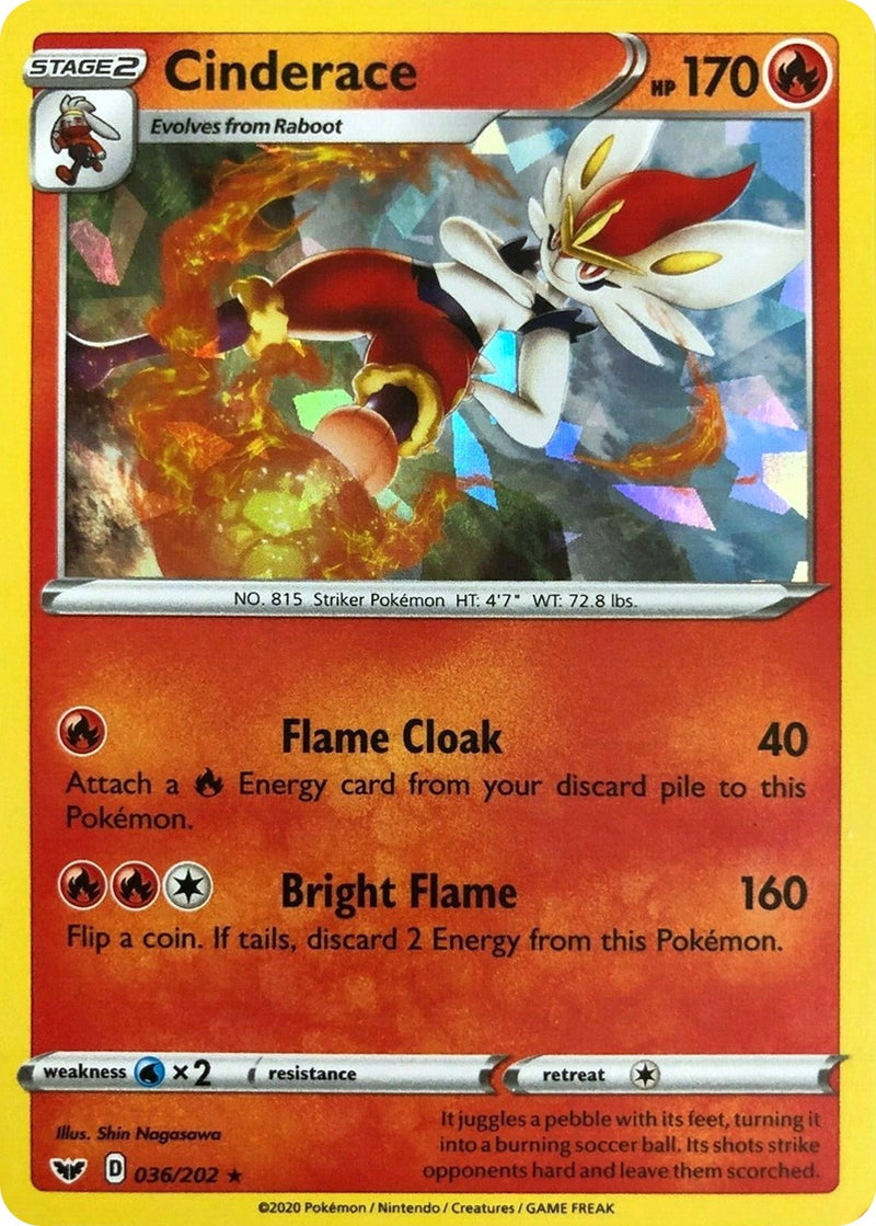 Cinderace 036 202 Cracked Ice Holo (036/202) [PR]